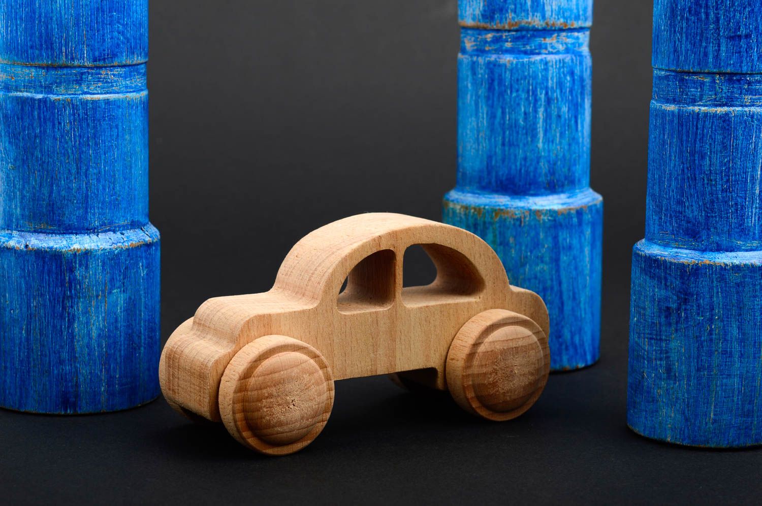 Juguete de madera hecho a mano coche decorativo regalo original para niño foto 1