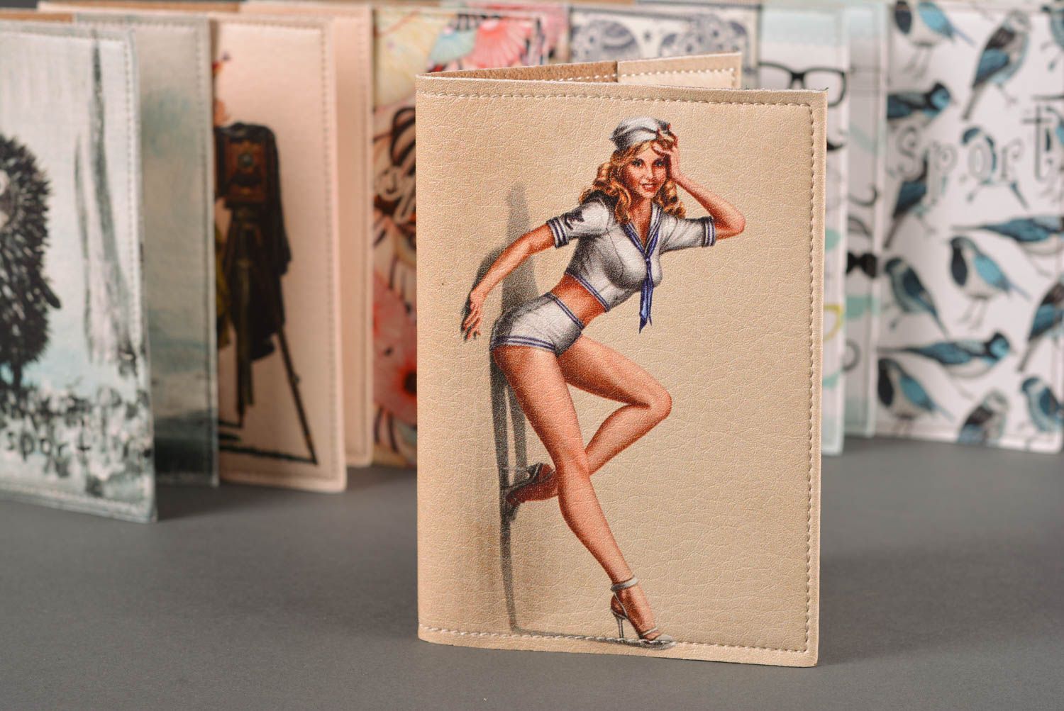 Beautiful handmade leather passport cover leather goods fashion accessories photo 1