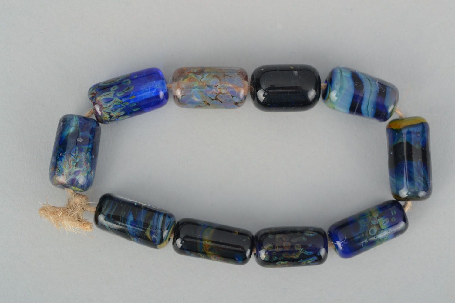 Fourniture verre chalumeau ensemble de perles fantaisie bleues photo 1