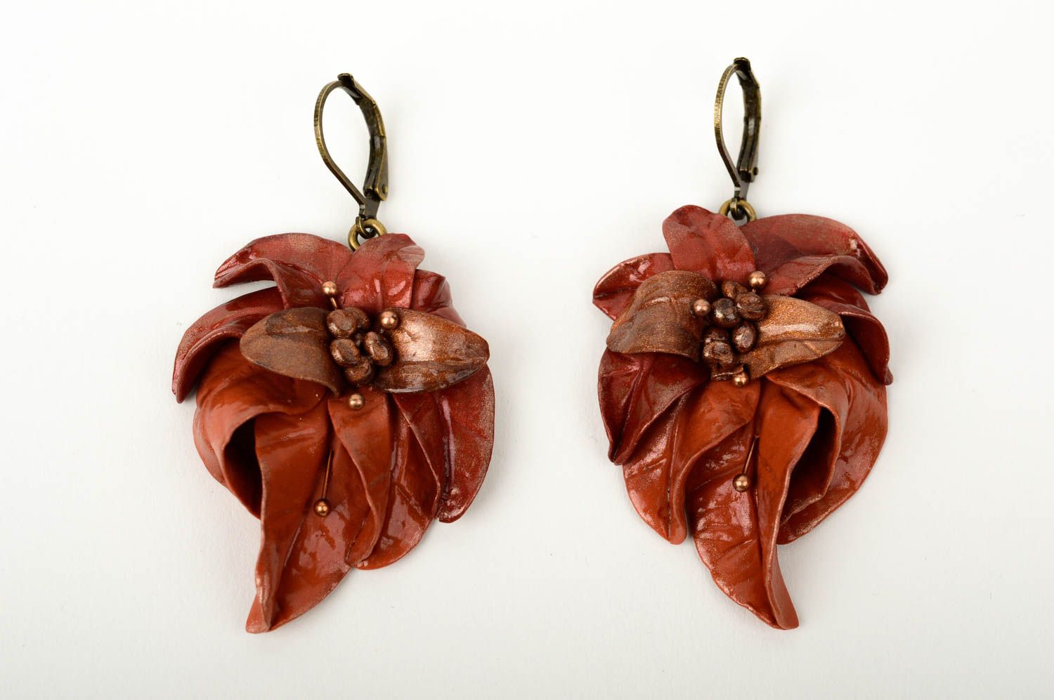 Handmade Schmuck ausgefallener Ohrschmuck Accessoire für Frauen lange Ohrringe  foto 1