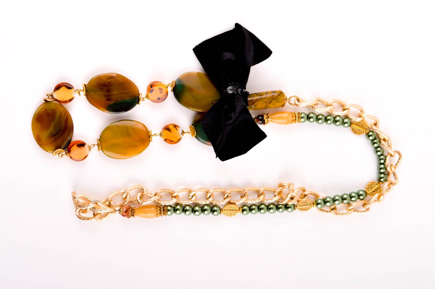 Collana di pietre naturali fatta a mano con perle di moda bigiotteria da donna foto 4