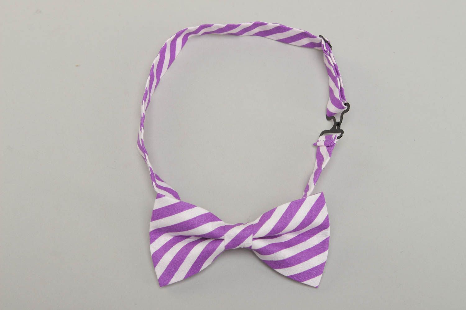 Striped cotton fabric bow tie photo 1