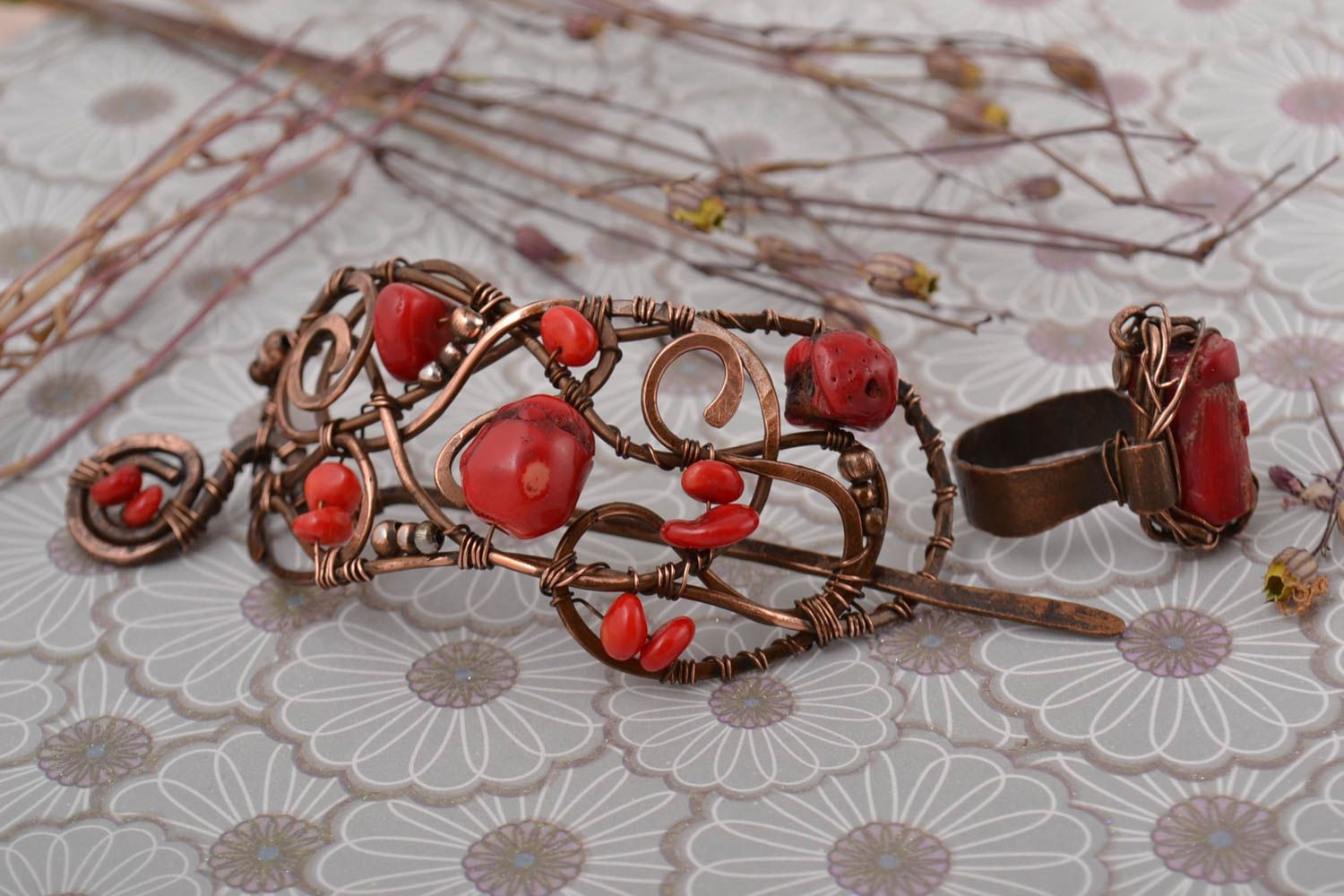 Handmade hair clip designer ring for women unusual accessory gift ideas photo 1