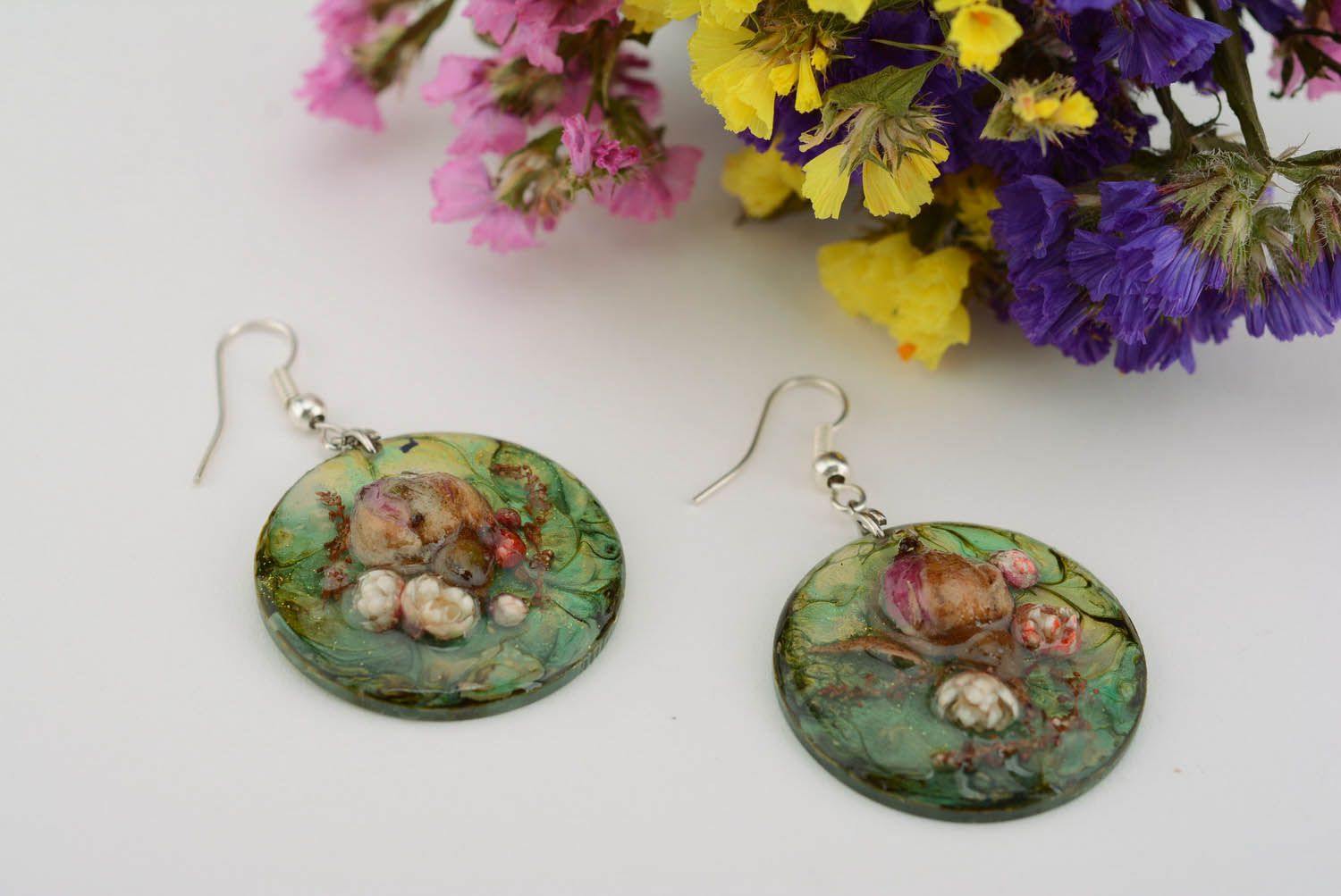 Earrings with rose photo 1