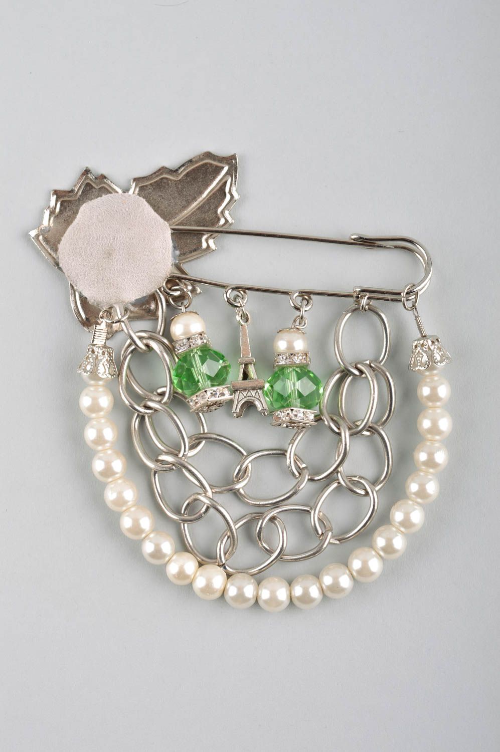 Broche design Bijou fait main Accessoire femme perles d'imitation cristaux photo 3