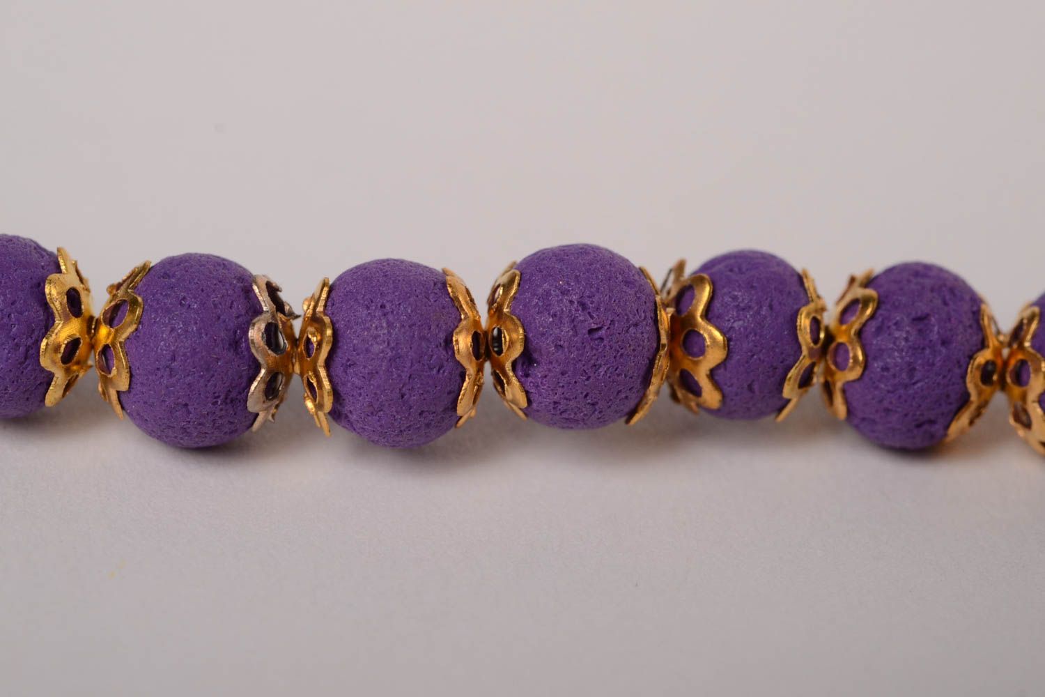 Bracelet original Bijou fait main violet en pâte polymère Accessoire femme photo 5