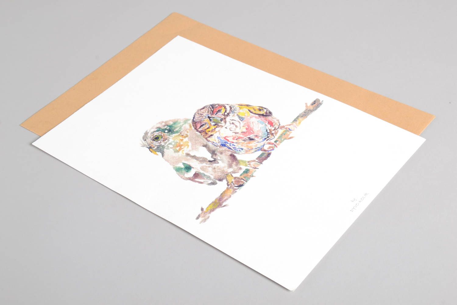 Яркая открытка ручной работы поздравительная открытка совы красивая открытка фото 5