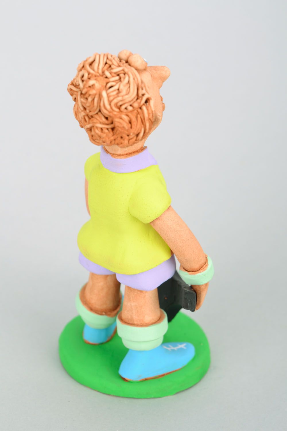 Statuetta tennista in argilla fatta a mano figurina decorativa in ceramica 
 foto 5