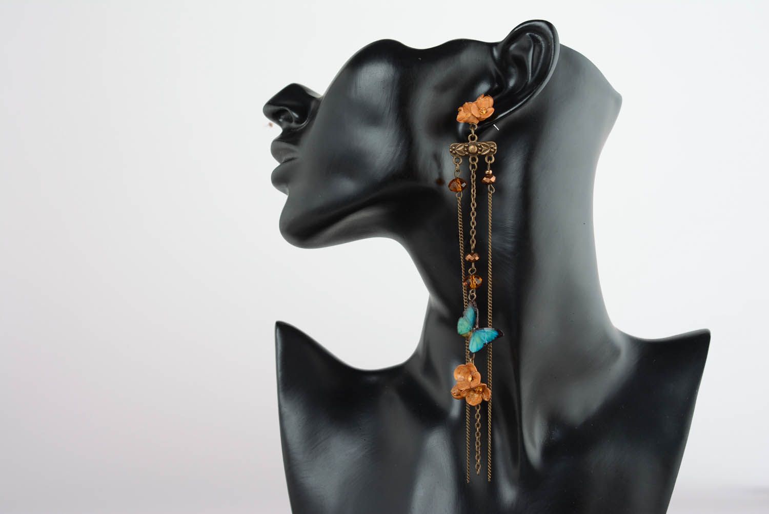 Long cuff earrings with charms Flight of the Stranger photo 1