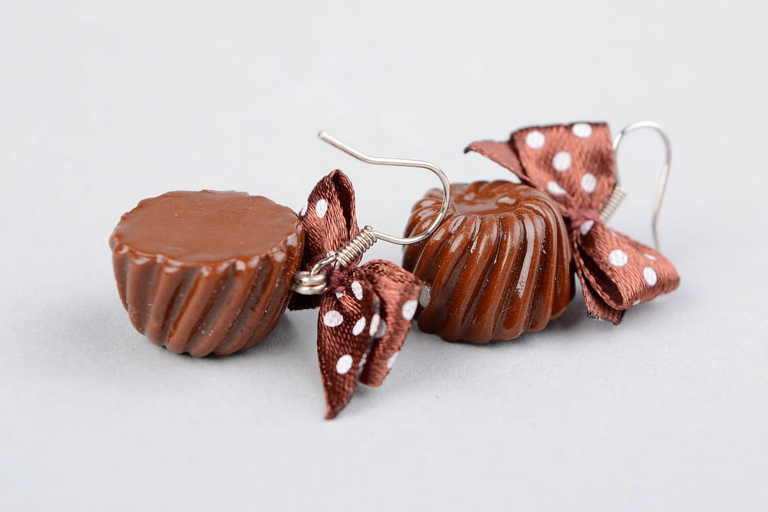 Earrings made of polymer clay Candies photo 2