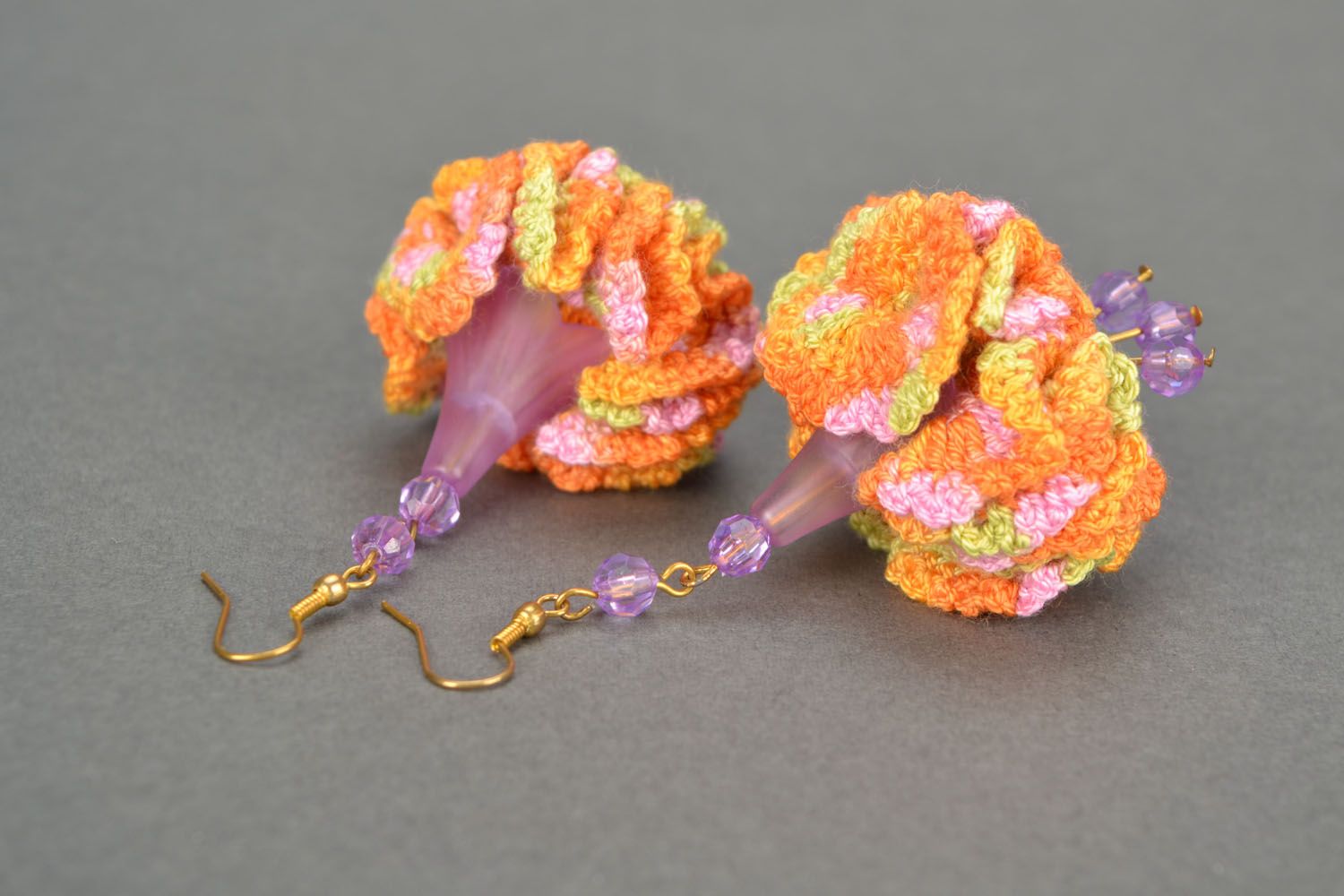 Crocheted earrings-pendants photo 5