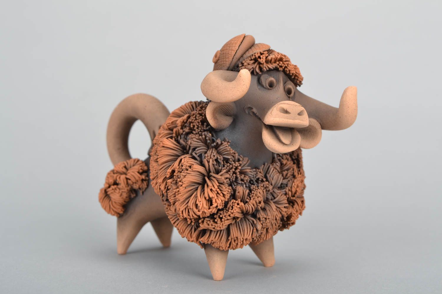 Handmade ceramic figurine Bull photo 3