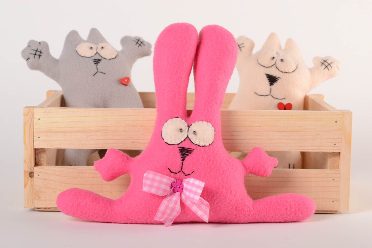 Handmade designer soft toy unusual textile toy beautiful cute present photo 1