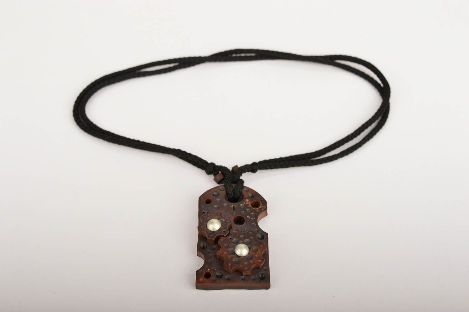 Handmade pendant designer accessory unusual jewelry ceramic pendant for girls photo 3