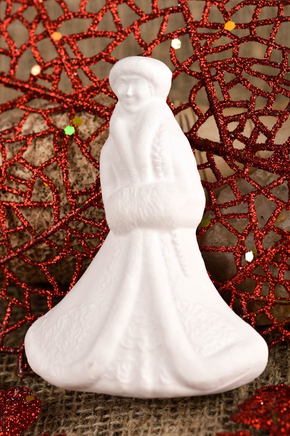 Handmade blank for creativity unusual white decor stylish decoupage figurine photo 1