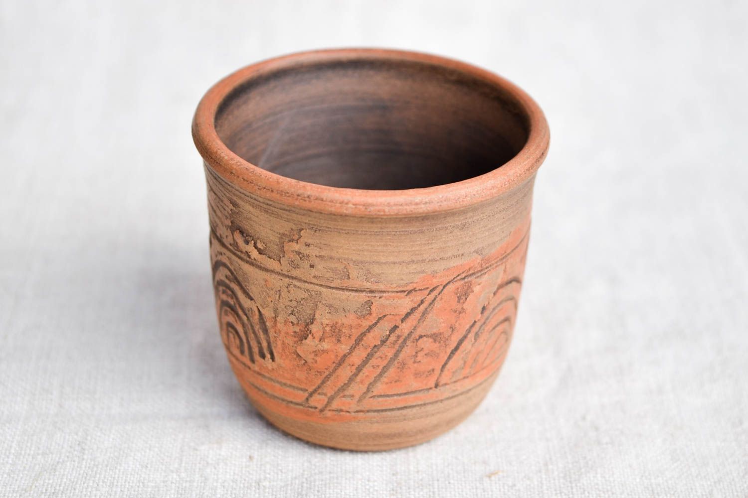 Handmade Becher aus Ton bemalt Küchen Zubehör öko rein Keramik Geschirr 150 ml foto 5