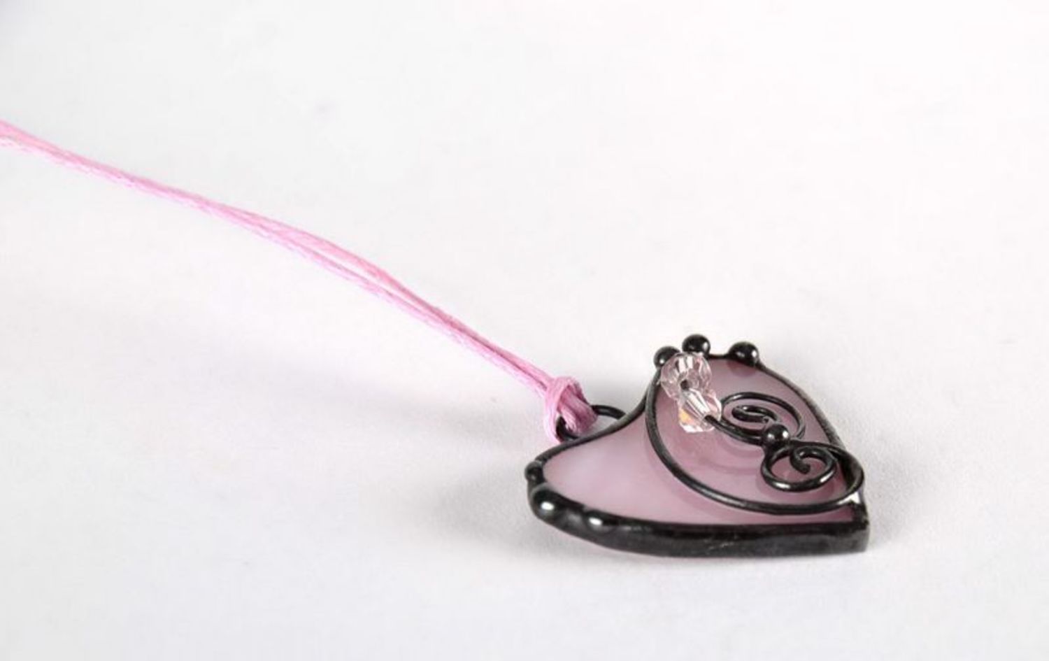 Pendant made from copper and glass Heart photo 3