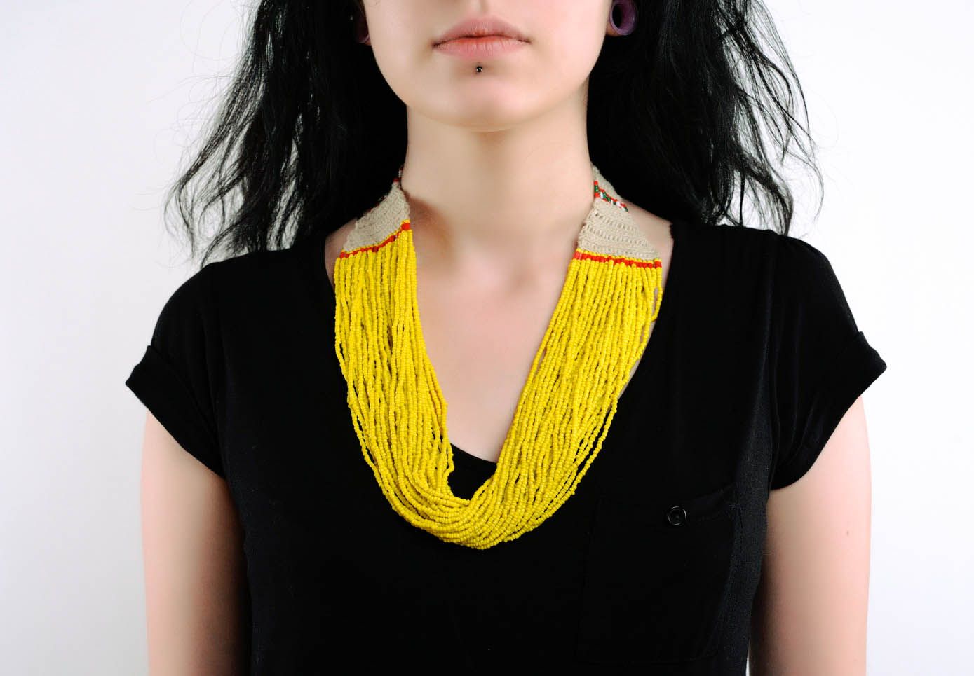 Mehrreihige Halskette im ethnischen Stil foto 4