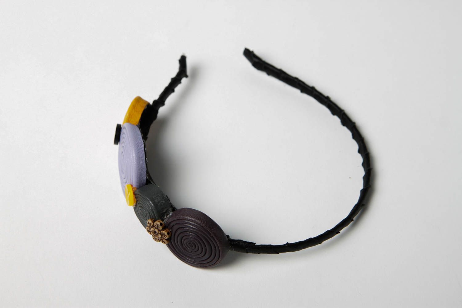 Leather headband designer accessories handmade hair accessories hair band  photo 4