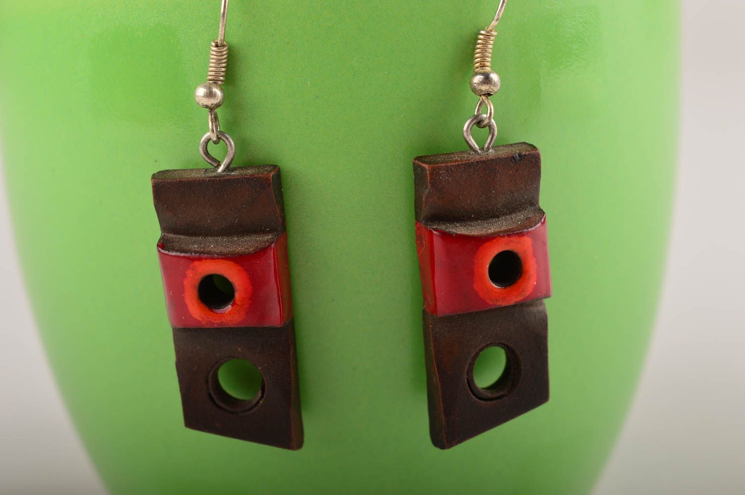Handmade ceramic earrings designer jewelry fashion accessories gifts for her photo 4