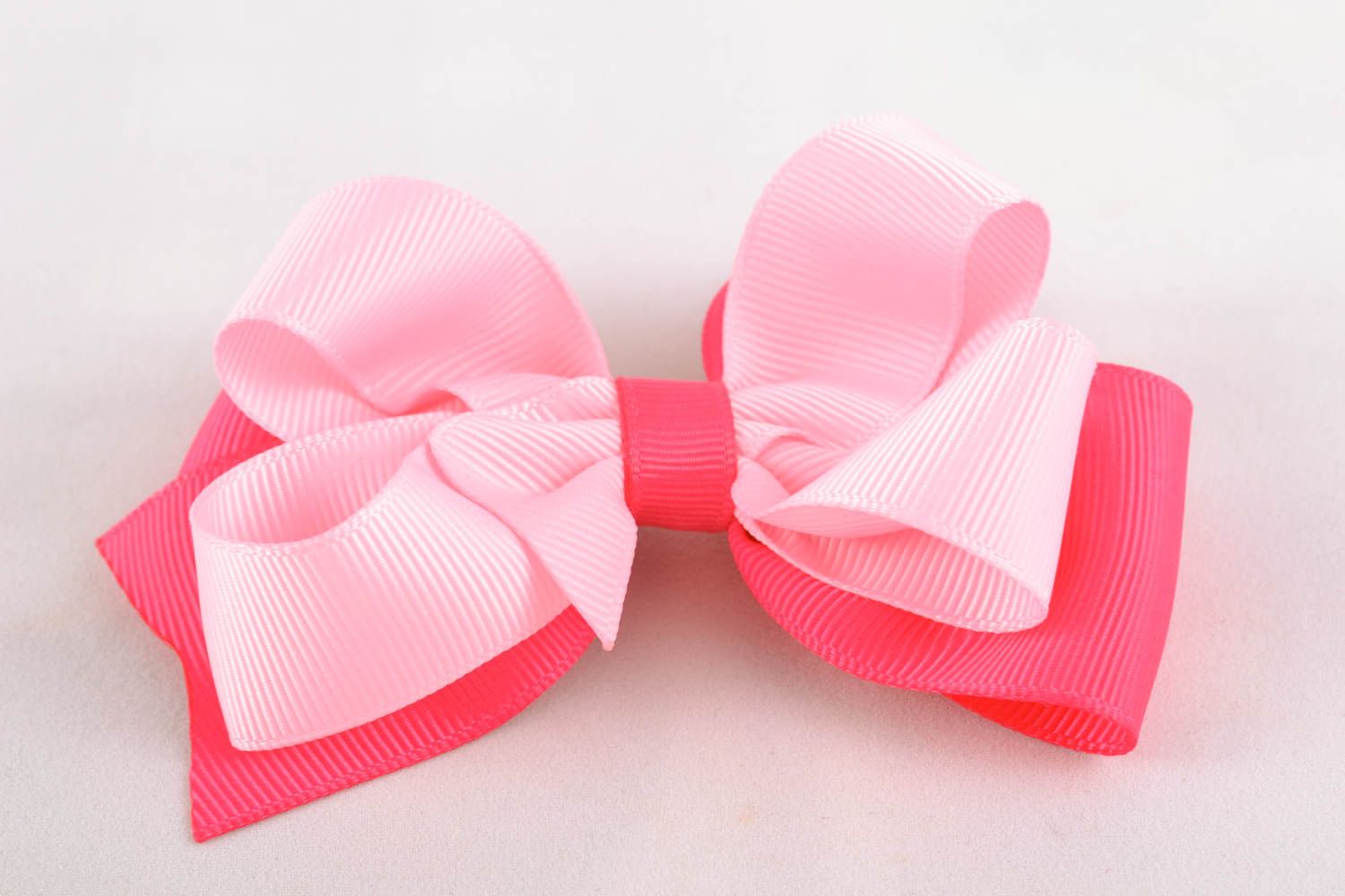 Pink bow for handmade hair clip photo 4