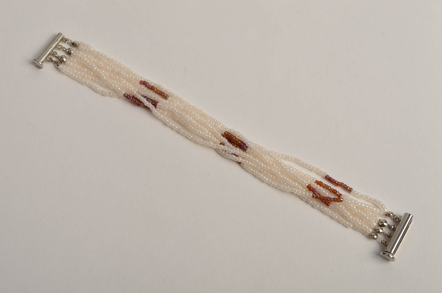Multi-layer white beads bangle wrist bracelet for women photo 3