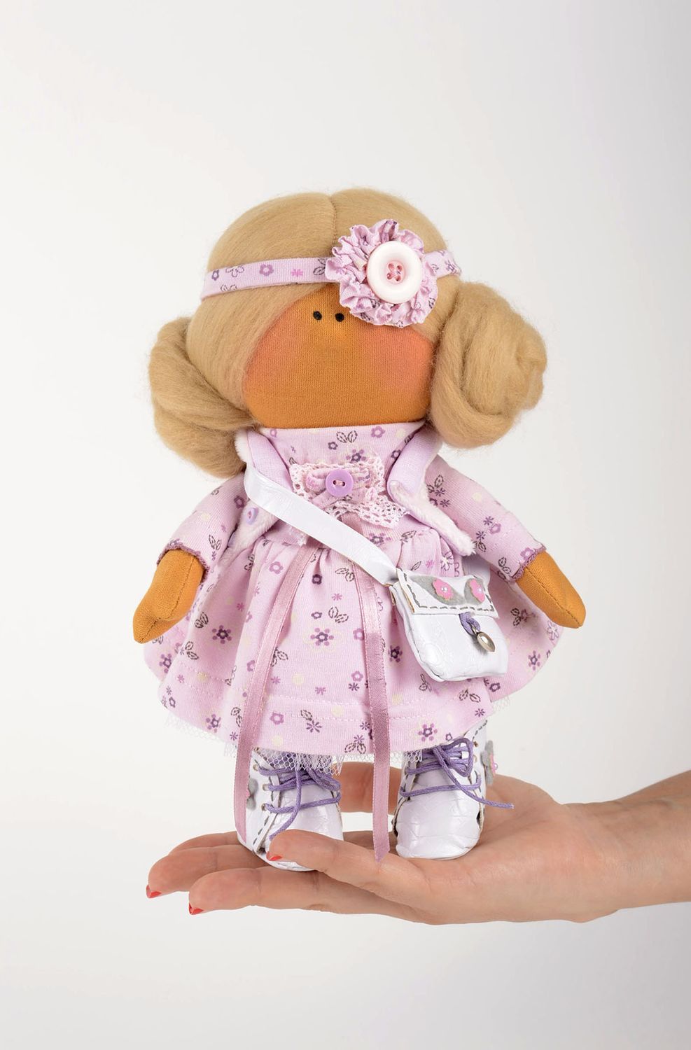 Кукла ручной работы кукла из ткани авторская кукла для украшения дома стильная фото 4