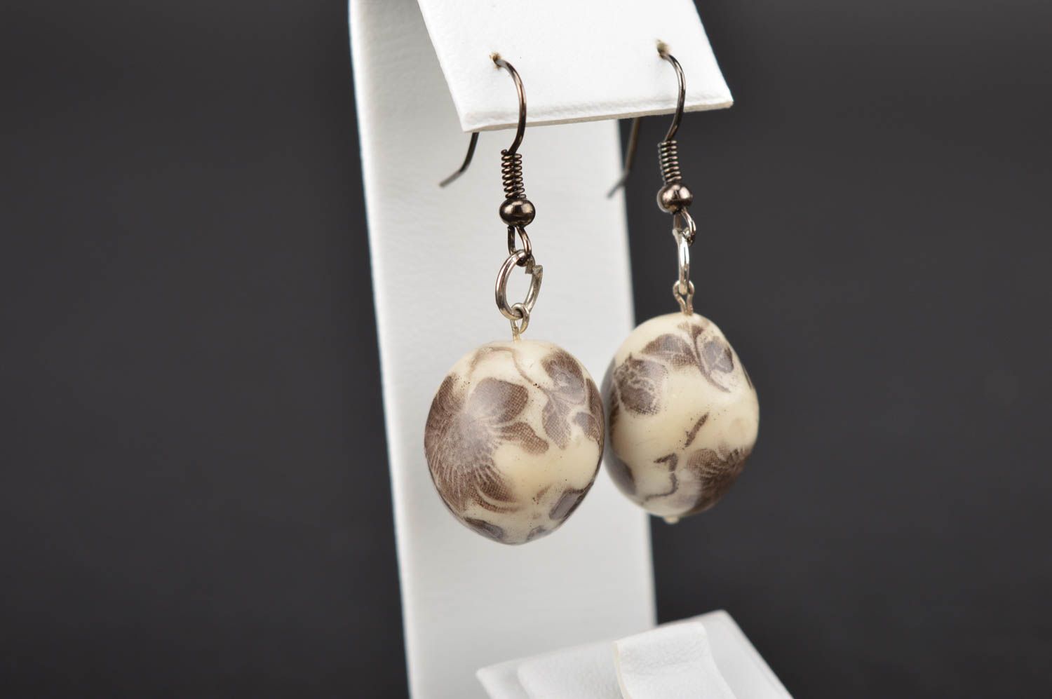 Unusual handmade plastic earrings bead earrings design fashion accessories photo 1