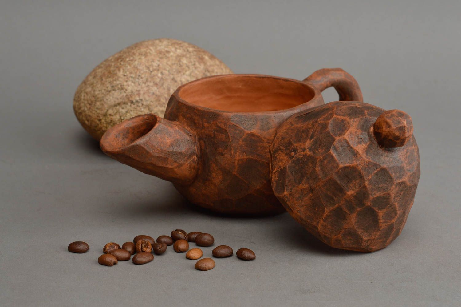 Tetera de cerámica artesanal utensilio de cocina vajilla moderna ecológica foto 1