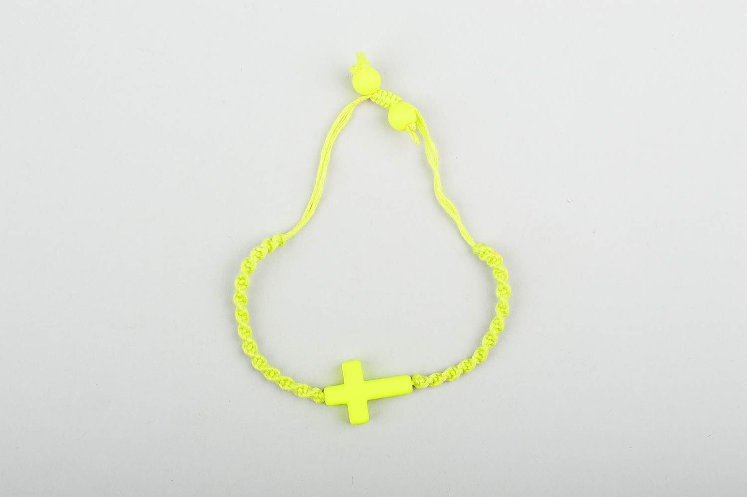 Handmade yellow bright bracelet designer unusual bracelet wrist jewelry photo 1