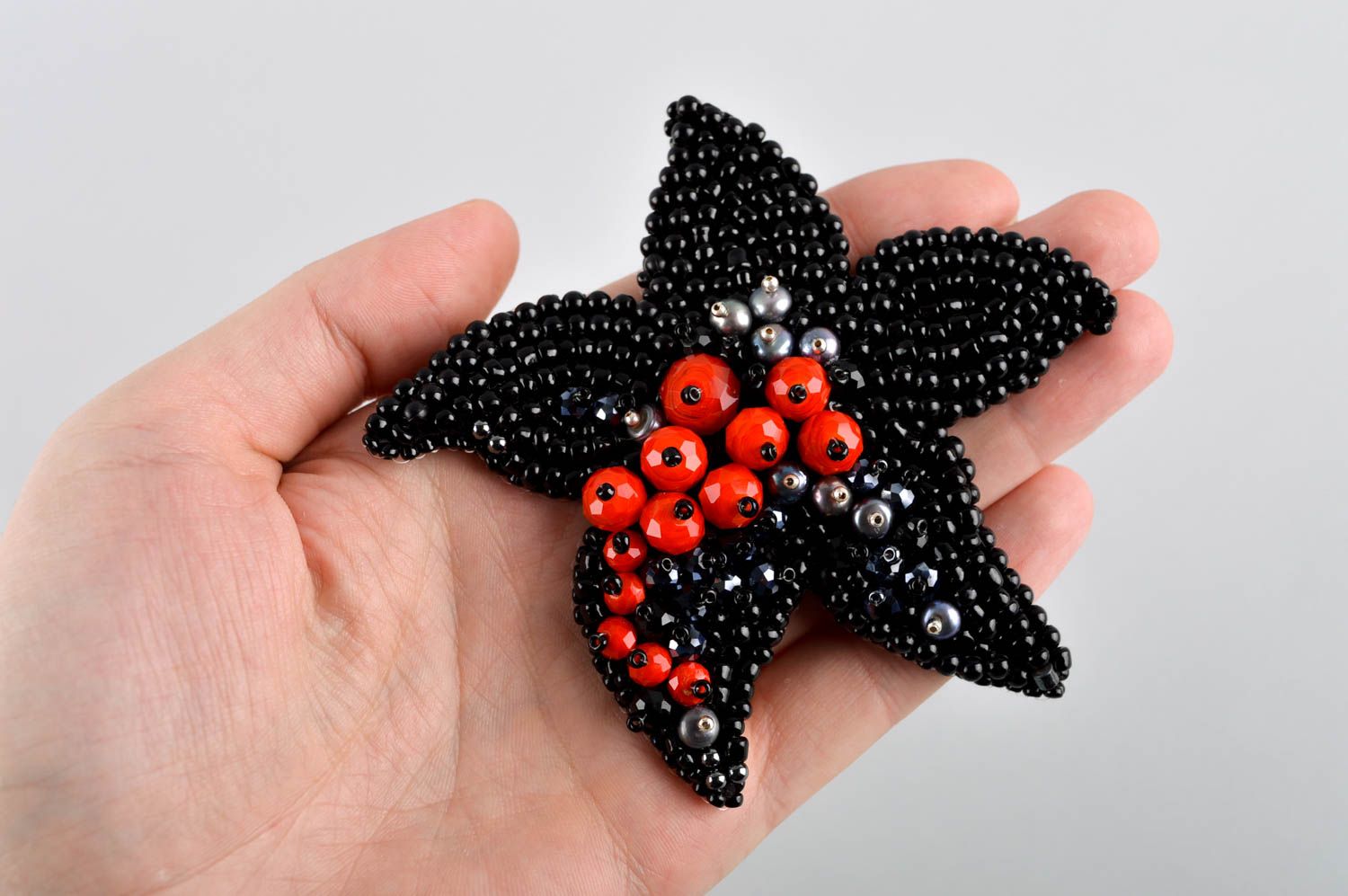 Broche étoile de mer faite main Accessoire femme perles de rocaille Cadeau femme photo 5
