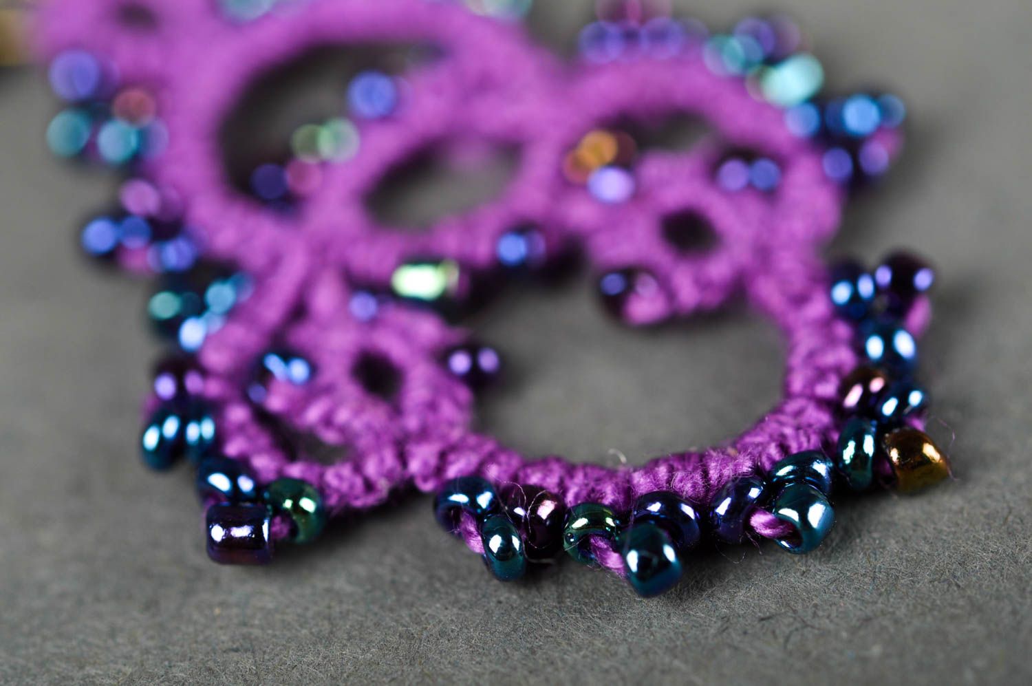 Handmade violette Glasperlen Ohrringe Occhi Schmuck Accessoire für Frauen  foto 4