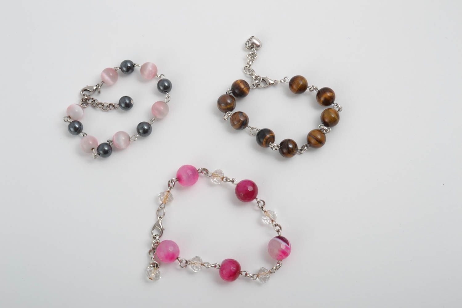 Bracelets pierres naturelles Bijoux fait main set 3 pièces Accessoire femme photo 2