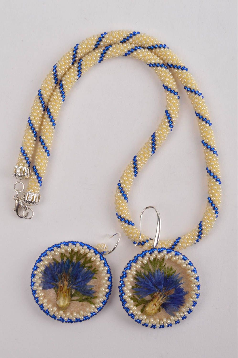 Schmuck Set handgefertigt Collier Halskette Modeschmuck Ohrringe schön foto 2