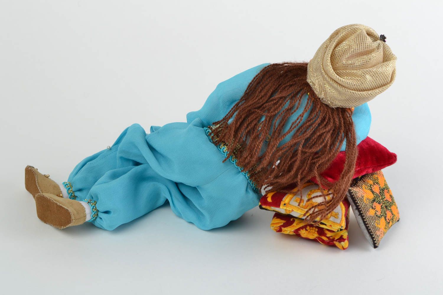 Originelle weiche Interier Puppe aus Textil zum Spielen künstlerische Handarbeit foto 5