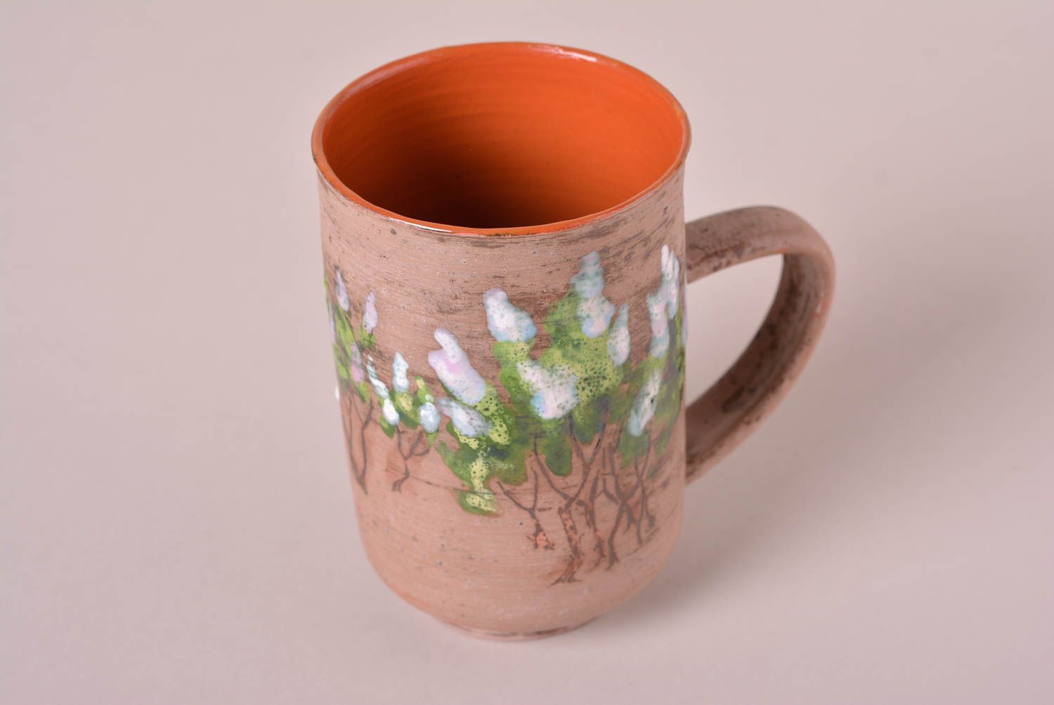 Tasse aus Ton handgemachte Keramik Tasse schöne Teetasse Geschenk für Freundin foto 3
