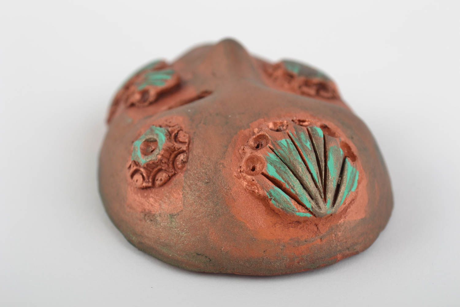 Keramik Kühlschrankmagnet Maske bronzefarbig handmade klein originell Souvenir foto 5