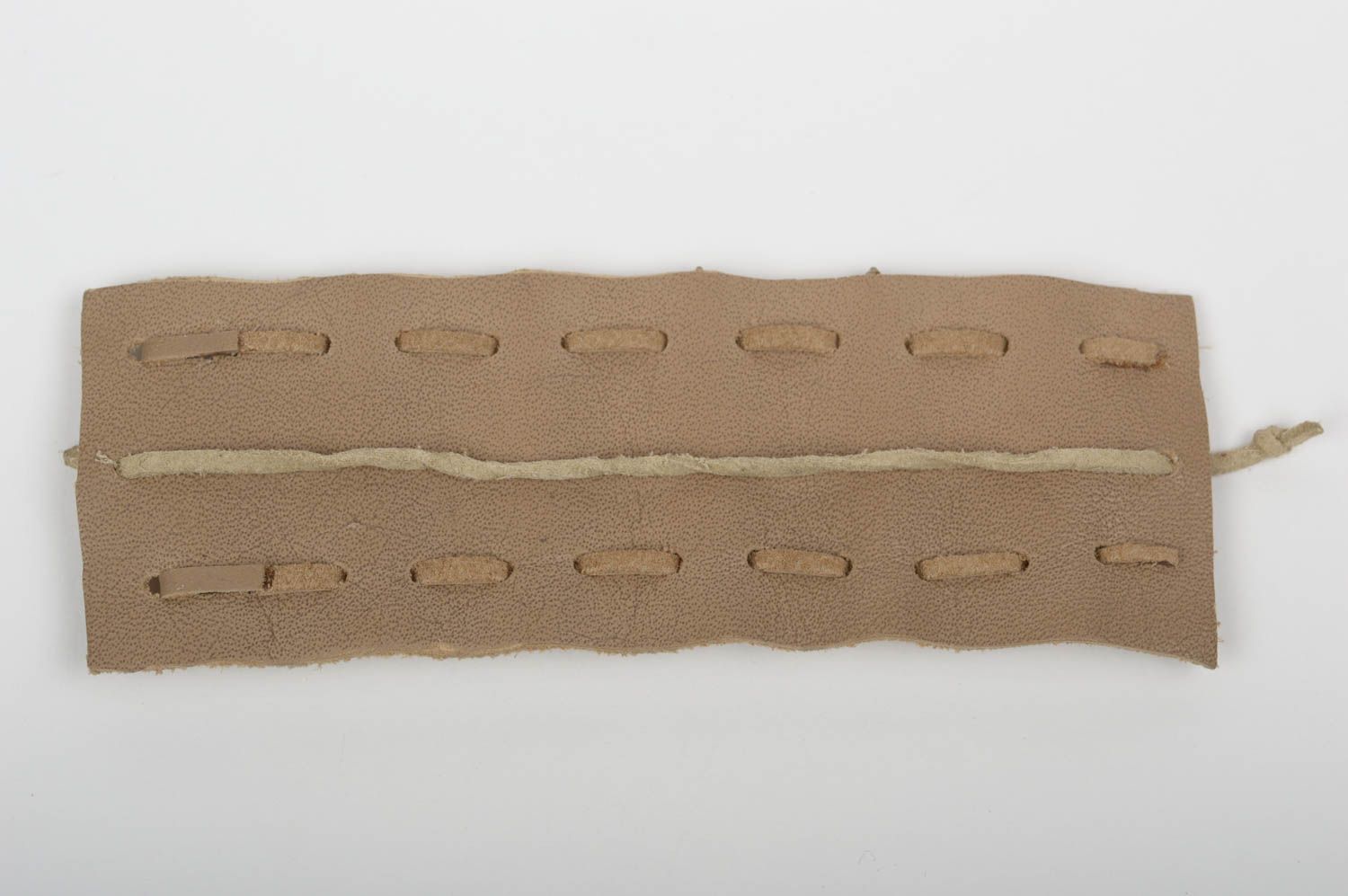 Pulsera hecha a mano de cuero ancha bisutería artesanal regalo original foto 4