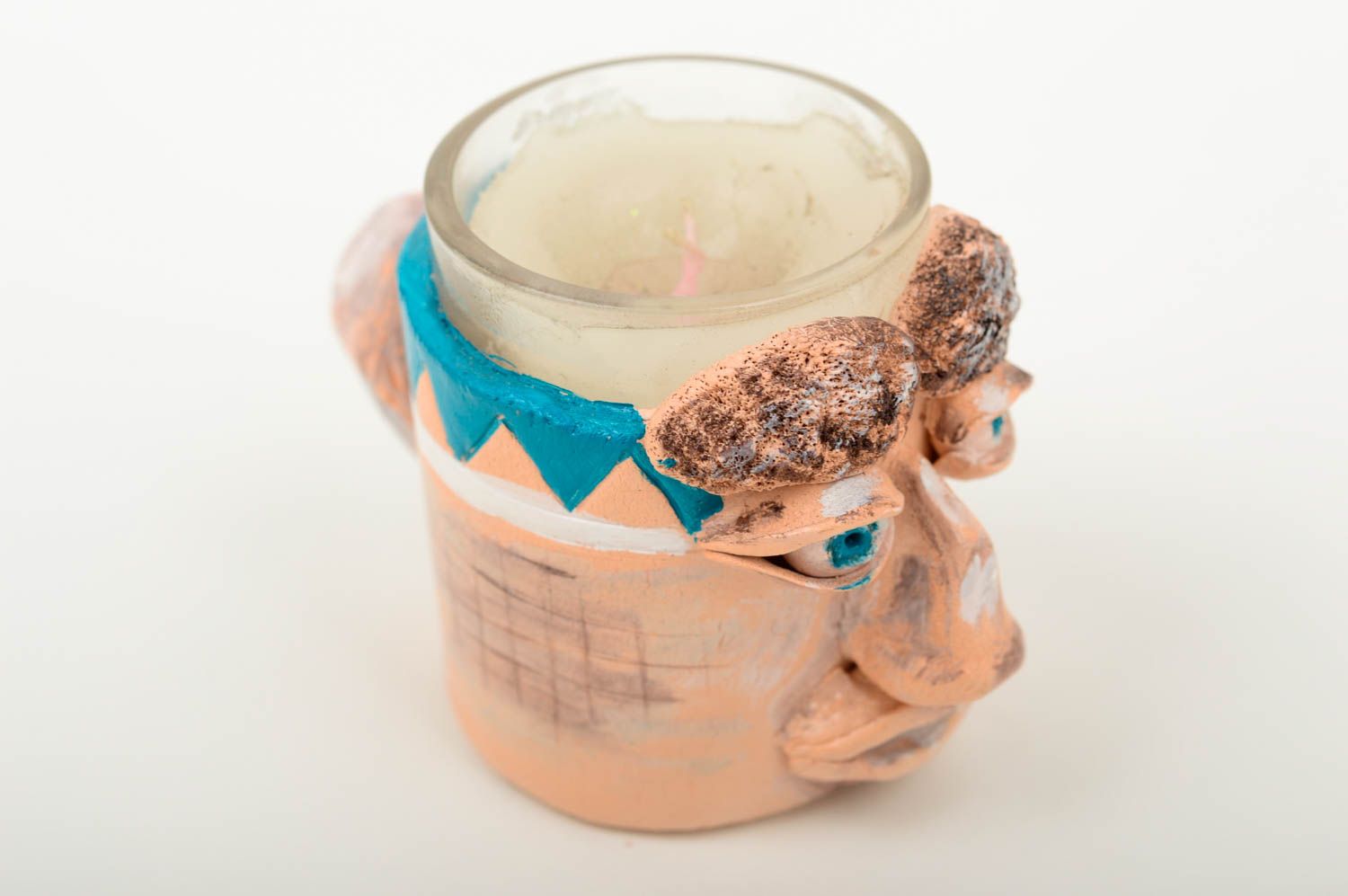 Handmade beautiful candlestick ceramic designer accessories unusual cute decor photo 4