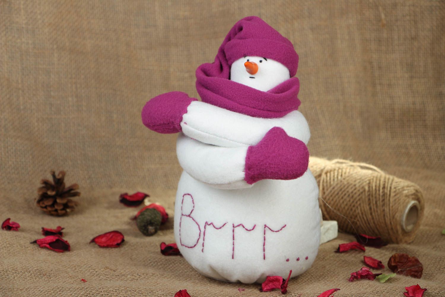 Handmade soft toy Snowman photo 5