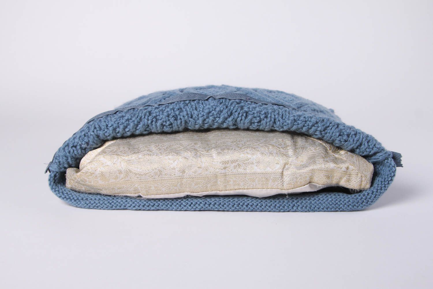 Подушка для сна ручной работы подушка для дивана оригинальная наволочка синяя фото 4