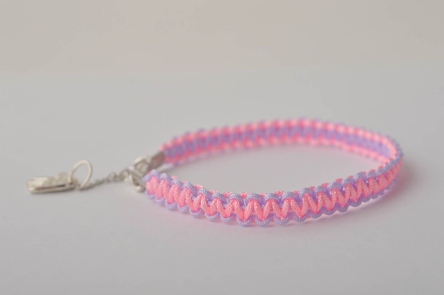 Handmade Textil Armband rosa blau Designer Schmuck Accessoire für Mädchen foto 3