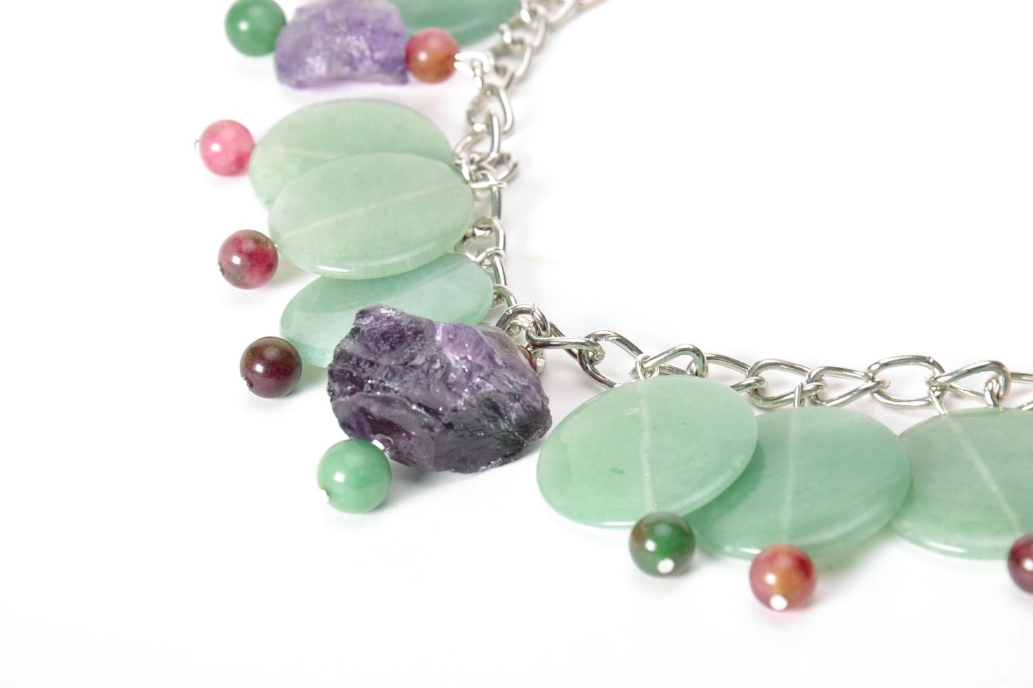 Homemade necklace with natural stones photo 4