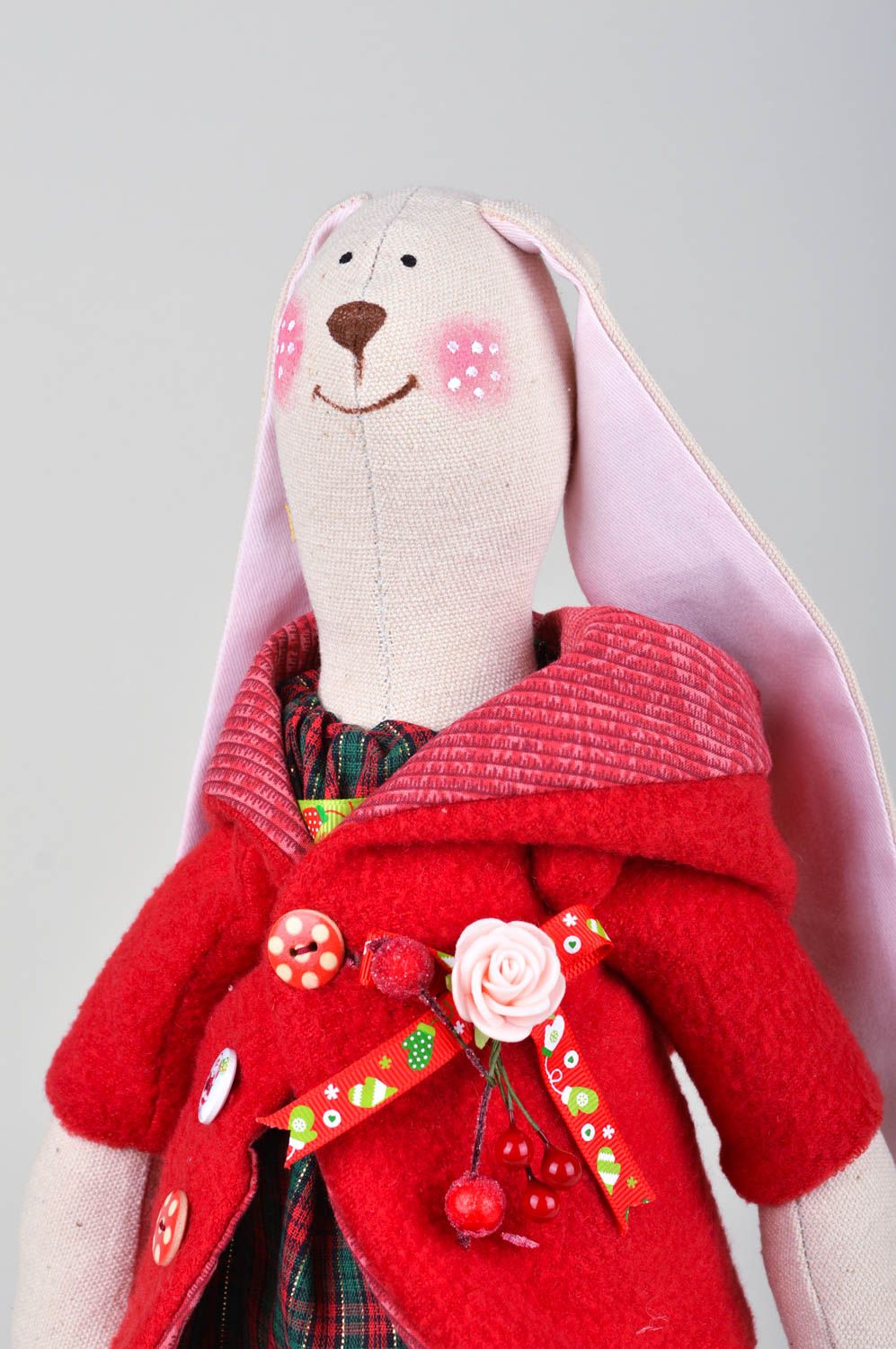 Игрушка заяц ручной работы авторская игрушка стильный подарок для детей и дома фото 1