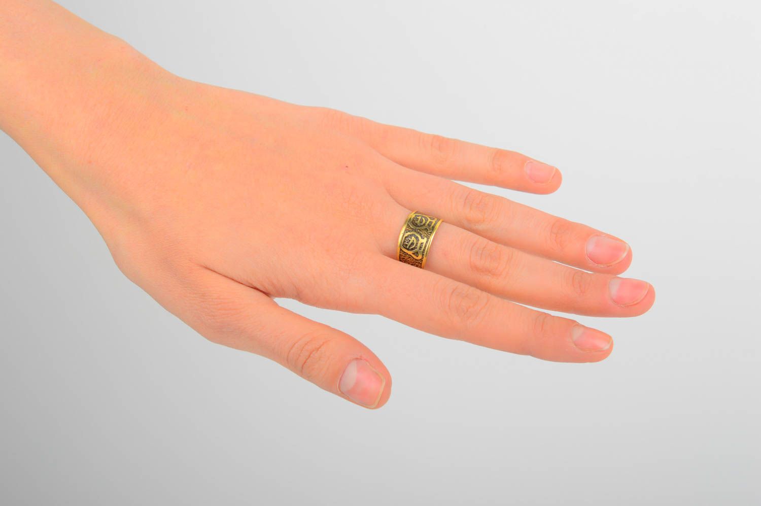 Кольцо ручной работы оригинальное кольцо из латуни украшение из металла Кувшины фото 1