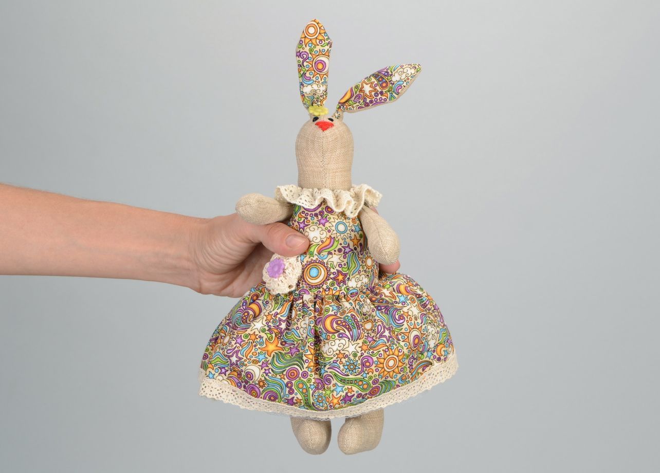 Textile toy Bunny with fat tummy photo 2