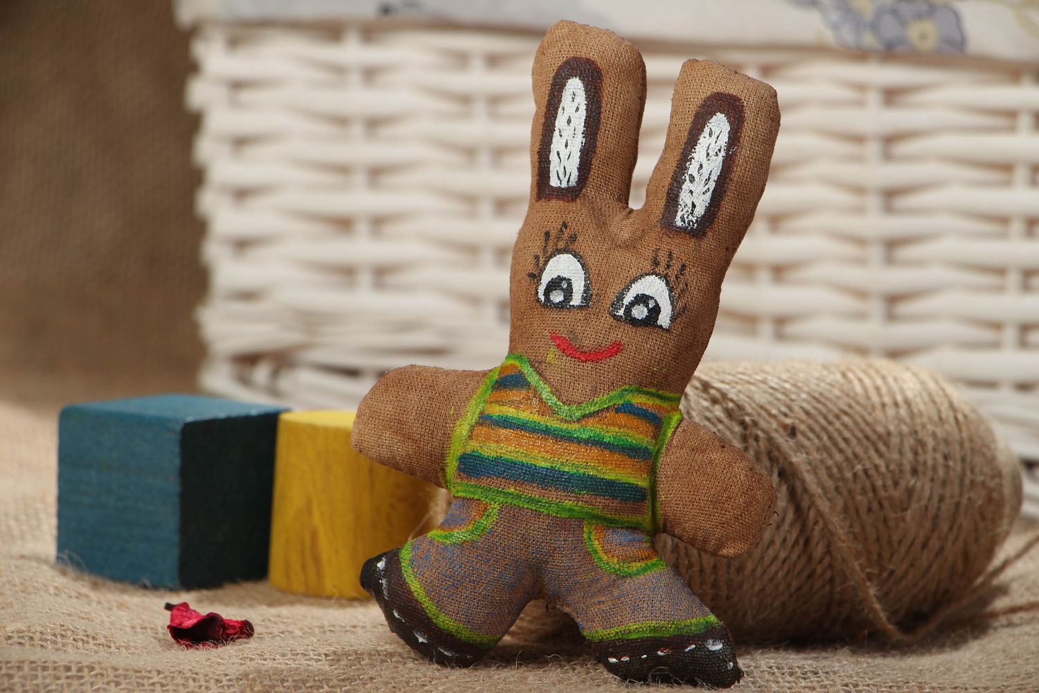 Fabric soft toy with painting Rabbit photo 5