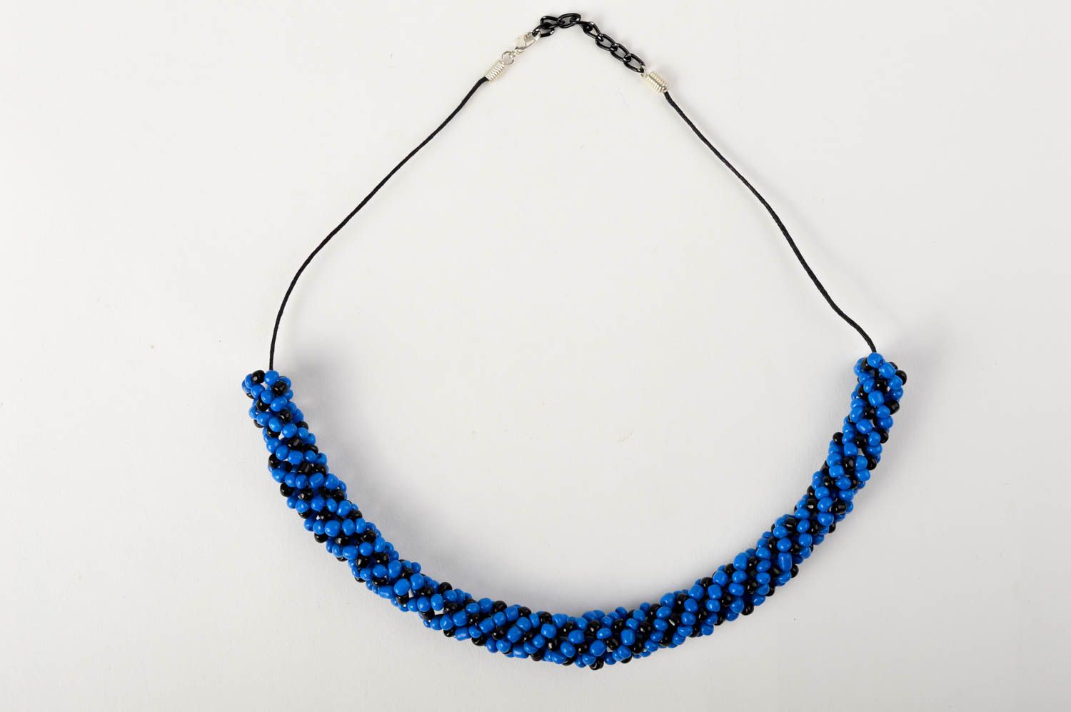 Bijou fait main Collier de perles de rocaille bleues Accessoire mode bijoux photo 3
