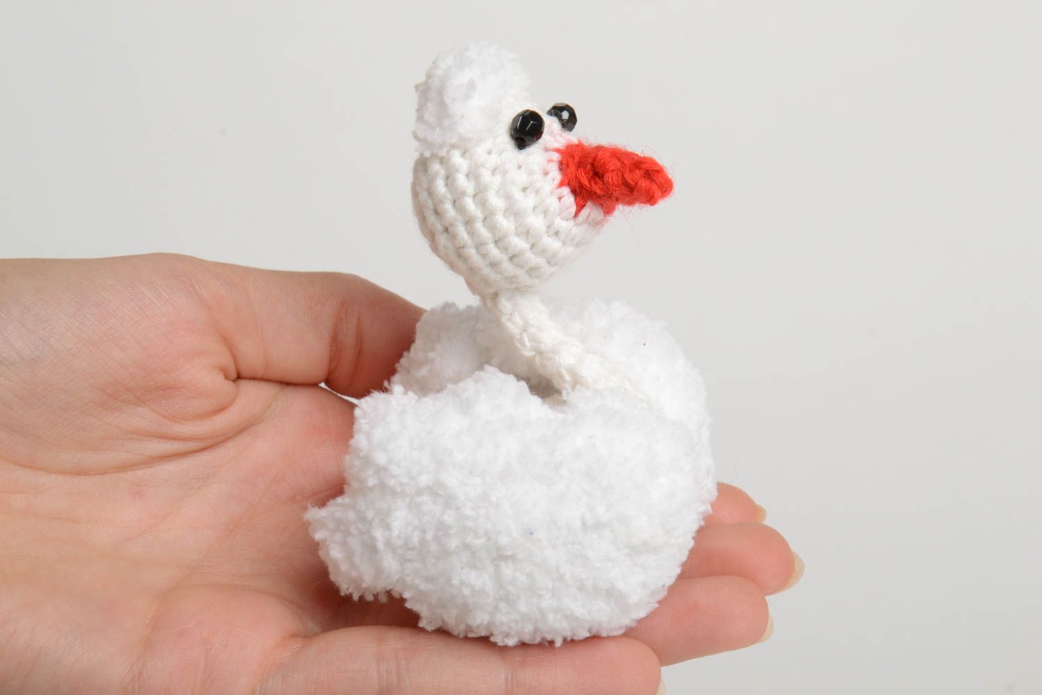 Unusual swan soft toy stylish beautiful toy handmade textile toy cute swan photo 5