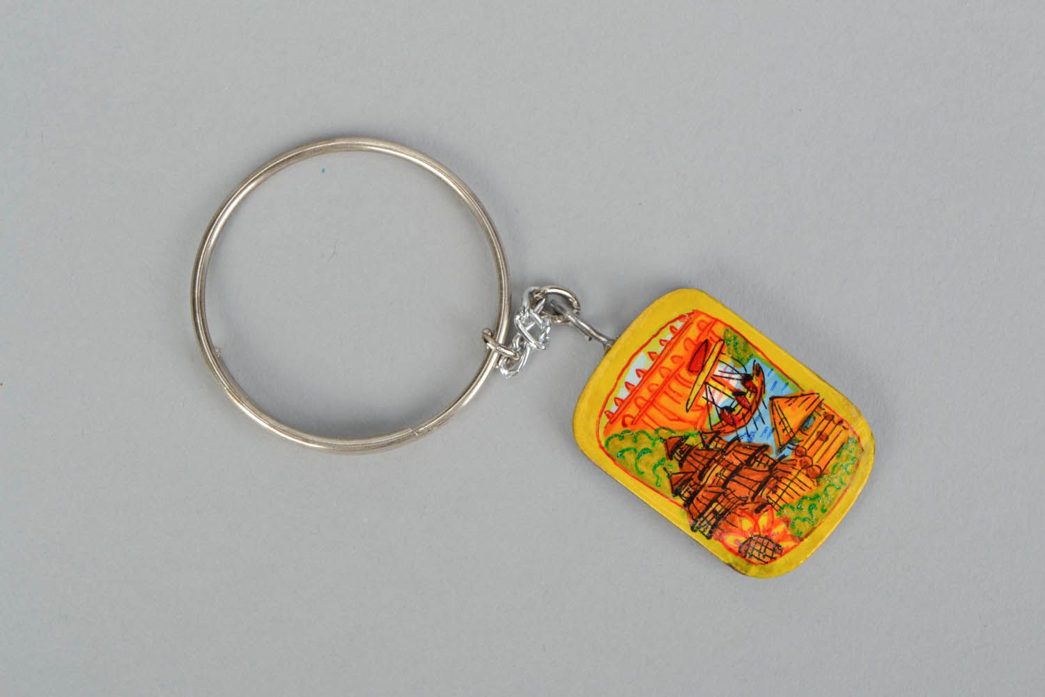 Wooden painted keychain photo 3